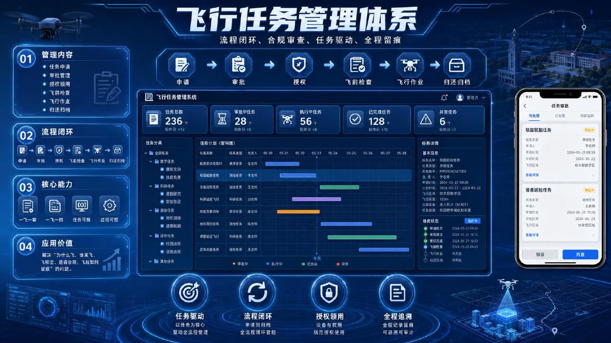 高校无人机飞行任务审批管理平台